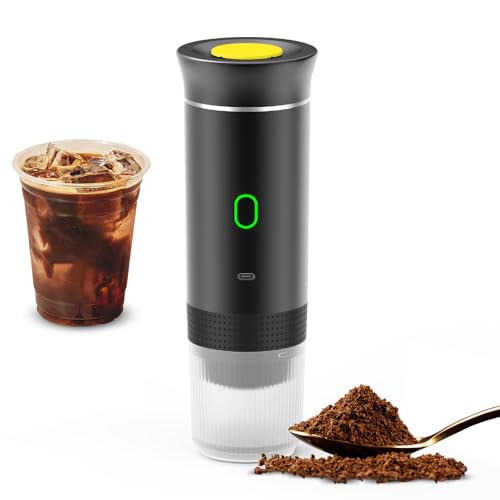 Irishom 3 en 1 cafetera eléctrica portátil, mini máquina de café funciona con cápsulas y café molido, 15 bar máquina de café fría y calefacción para coche, casa, viajes