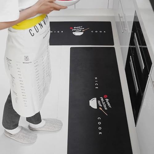 Tapis de cuisine antidérapant et imperméable grand format lavable en machine - 8