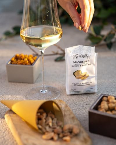 Image of TartufLanghe Truffle Almonds - Lightly Salted, Roasted Nuts Coated with Natural Black Truffle Juice, for Snacks, Topping Salads, and Appetizers - 1.76 oz