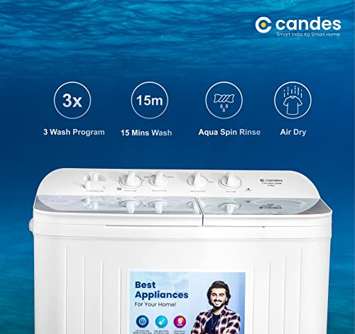Image of Candes Washing machine Variation (9.0 Kg, Blue & White)