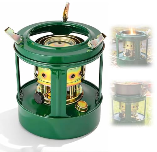 Portable Kerosene Camping Stove - Durable Iron Construction for Backpacking Hiking & Outdoor Cooking (round)