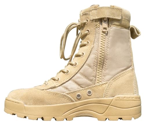 Waterproof Non-Slip Hiking Boots for Boys Girls Kids Children's Summer Camp Desert Military Fan Shoes Anti-Collision Tactical Boots with Anti-Collision Durable Traction Outsole Comfortable Quick Dry