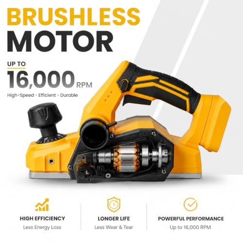 Brushless Cordless Hand Planer Compatible with Dewalt 20V MAX Battery by Mayoki - Image 2