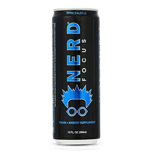 Nerd Focus Zero Calorie Energy Drink Nootropics And Essential Vitamins For Mental Clarity, Concentration And Focus 12 Fl Oz (Pack Of 12) #TOP1