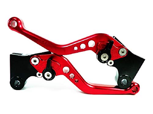 Kit Retrovisor Prisma+Manete Curto+Manopla Esportiva c/Peso Yamaha Fazer 250 Vermelho