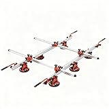 Large format tile and slab handling system, six 8-inch suction cups with pressure gauges, each with a 350-pound capacity, large tile handling tool (suitable for large tiles from 1.65-3.2 meters)