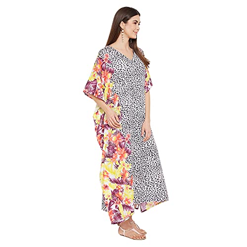 Image of Oussum Women Kaftan Plus Size Polyester Summer Lightweight Caftan Swimsuit Cover Ups Maxi African Mumu Lounge House Dress