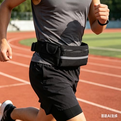 Slim Running Belt for Phone, Adjustable Large No-Bounce Reflective Running Belt for Men Fitness,Sport,Exercise,Traveling,Comfortable Running Pouch for Jogging,Workout,Cycling,Hiking - image 4