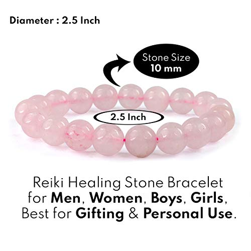 Image of Reiki Crystal Products Certified Natural Crystal Stone Round 10 mm Beads Bracelet for Men & Women | Reiki Charged Gemstone Jewellery Bracelet | Multiple Stone Variants Available