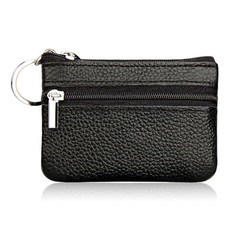 Mini Coin Purse – Compact Small Bag for Coins with Key Ring, Stylish Small Wallet for Men & Women, Black
