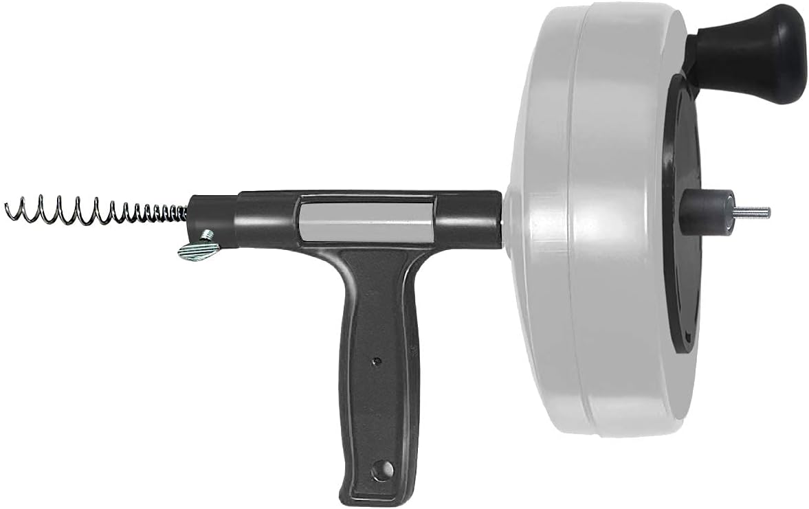 DrainX 50-FT Steel Power Pro Drum Auger Plumbing Snake with Drill Attachment | Use Manually or Powered | Heavy Duty Cable with Work Gloves and Storage Bag Included - - 