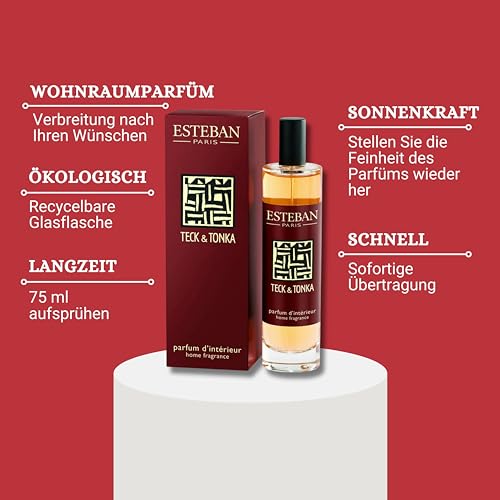 Esteban Perfume Ambient Vaporizer 75ml Teak & Tonka - Image 3