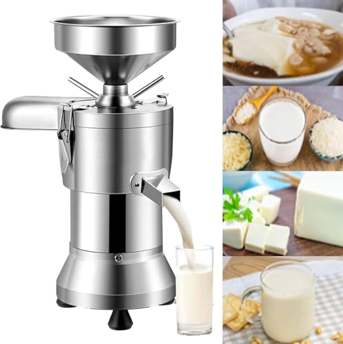 1100w Commercial Soy Milk Maker with Slag Separation, Automatic Soybean Milk Maker 25kg/H, With 100mm Wheel and 100 Mesh Filter for Tofu, Nut Milk, Breakfast