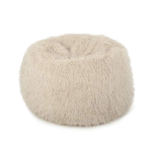 Christopher Knight Home Lycus 5 Ft Long Faux Fur Bean Bag, Taupe