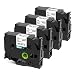 Oozmas Compatible with TZe-241 TZ241 Brother Ptouch Label Tape 18mm 0.7 Inches Black on White for Brother Label Maker, 4 Pack
