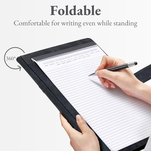 image for Mymazn Padfolio Portfolio Binder, Faux Leather Interview Resume Folder