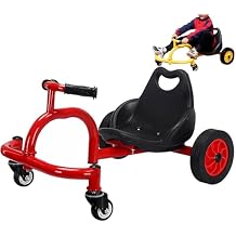 Drift Trike for Kids,Kids 4 Wheel Drift Tricycle,360 Degree Rotating Caster Trike,Carbon Steel Frame with Rubber Wheels Birthday Gifts for Girls, Boys,Red