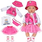TDDS9 6 PCS 14-18 Inch Doll Clothes Outfits for 35cm 45cm Doll Clothes and Accessories Set Including Dress, Top, Coat, Hat, Bag and Shoes