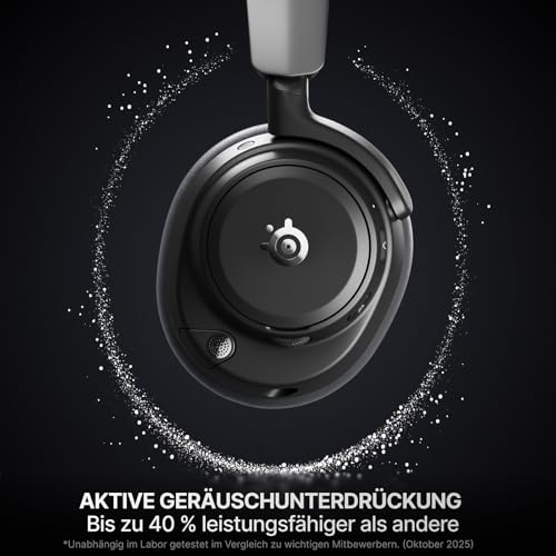 SteelSeries Arctis Nova Pro Omni – Hi‑Res-Wireless Gaming-Headset, 96 kHz/24 Bit, ANC, ClearCast Pro-Mic, KI-Geräuschunterdrückung, Mobile App, Mix 2,4 GHz + BT, OmniPlay PC+PS+Xbox – Graphit