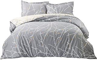 Bedsure Bedding Sets King Size - Printed Kingsize Duvet Cover Set Quilt Cover with 2 Pillowcases, Grey