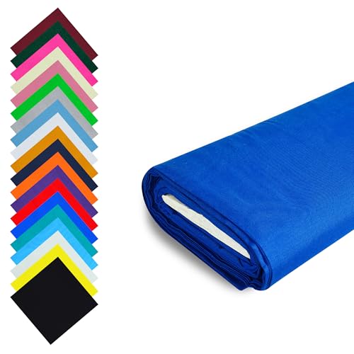 Tissu au mètre (1m, Bleu roi) 100% coton 147,5 cm pour le quilting, la couture, la confection de vêtements, la literie, le bricolage et plus encore - Disponible en 20 coloris | FT Fashion Track