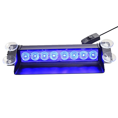 XKTTSUEERCRR Blue Warning Caution Van Truck 8-led Emergency Strobe Light Lamp Bar