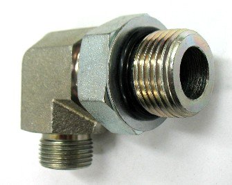 AF 4515-04-06-1/4 Male O-Ring Face (9/16''-18 Threads) X 3/8 Male O-Ring Boss (9/16''-18 Threads) 90 Elbow