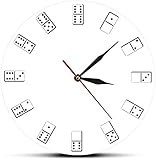 Dominó Chino Dados Inspirado Reloj de Pared PAI Gow Juegos Arte de Pared Casino Diversión Decoración del hogar Juego de Azar Silencioso Barrido Reloj de Pared Regalos para Hombres