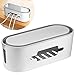 Winfred Scatola Organizzatore per Cavi e Prese, Custodia per Cavi in Plastica, Grande Scatola Organizer per Organizzare Cavi per USB e Multipresa (32 x 11,5 x 13 cm)