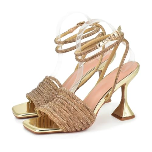 Vsadsau Women Wedding Bride High Heel Sandals Wedding Party Prom Rhinestones Sandals High Heels Slipper2