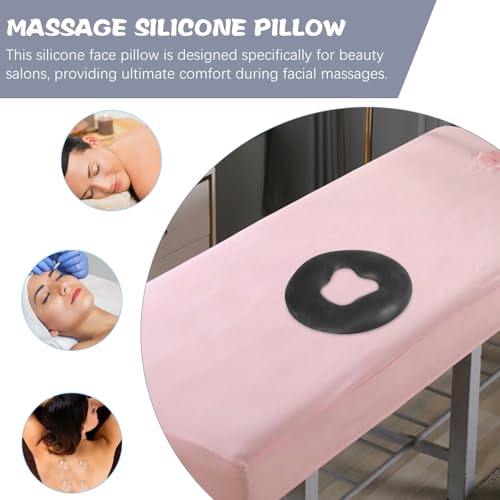 Almohada facial de silicona negra para camilla de masaje y salones de belleza 7