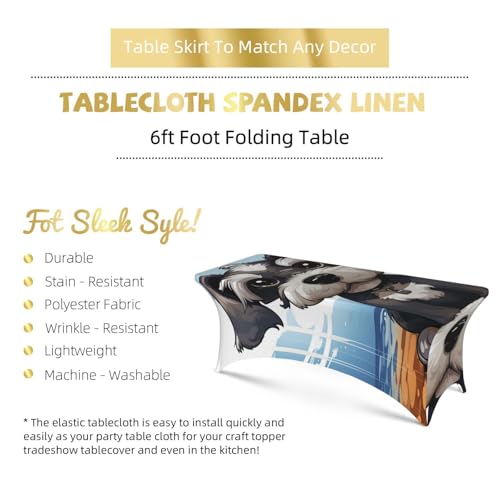 Nappe schnauzer en élasthanne extensible pour protection de table de fête - 5