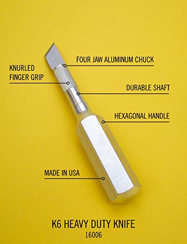 Excel Blades K6 Heavy-Duty Precision Knife – Hexagonal Metal Handle with Angled #19 Blade – Easy-Change Craft Knife for Cutting Thick Materials, Paper, Plastic and Wood - Made In USA thumbnail 9