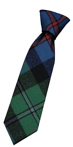 Cravate enfant en laine tissée en Écosse style tartan traditionnel