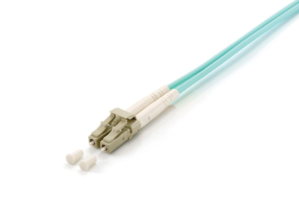 Equip Câble patch LC vers LC Duplex Multimode OM3 25m Turquoise Fibre Optique Câble Réseau