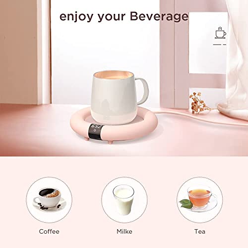 Coffee Mug Warmer, 2023 EasyAcc Coffee Warmer for Desk [with Silicon Cup Lid] Smart Mug Warmer Auto Shut Off, 3 Temp Setting to 167℉, Touch Switch, LED Display Cup Warmer for Office Home -Coffee Gift - Thumbnail 5