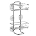 InterDesign Classico Suction Bathroom Shower Caddy Shelves for Shampoo, Conditioner, Soap - Jumbo, Silver