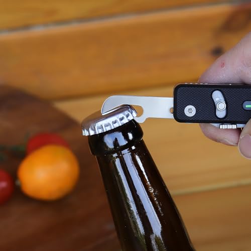 Image of ROXON S504G Mini Flex Companion-7 in 1 Multitool EDC Pocket Knife with G10 Handle, Box Cutter, Short Sheepsfoot Blade, Short Scissors, Bottle & Can Opener, 4mm Bit, Tweezers and Toothpick