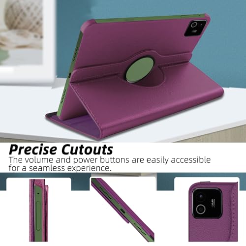 Image of TGK 360 Degree Rotating Flip Cover Case for Xiaomi Mi Pad 8 /8 Pro /Mi Pad 7 /7 Pro 11.2 inch Tablet (Purple)