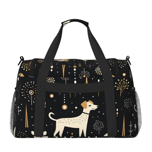 Cartoon Funny Dog Duffle Bag for Travel Lovely Puppy Sports Gym Tote Carry On Bag Large Shoulder Weekend Overnight for Workout2