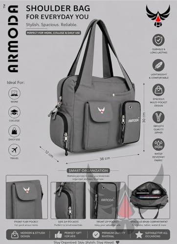 Image of ARMODA Double Pockets Glamour: Stylish Shoulder Bag for Ladies