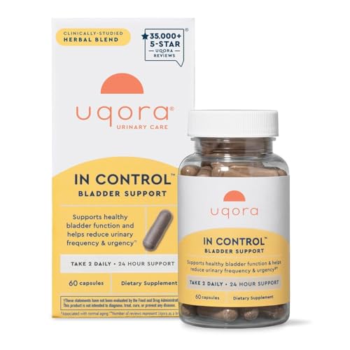 Uqora In Control Bladder Support - Daily Bladder Care & Support for Urinary Comfort - Made with botanicals Like Horsetail & Spicebush - Gluten-Free & Vegetarian - 60 Capsules