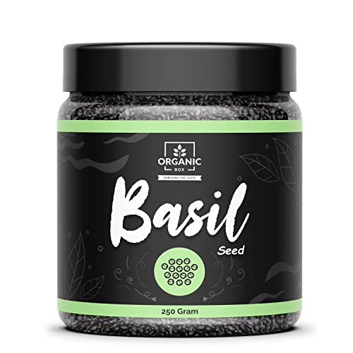 Image of Organic Box Raw Basil Seeds | Sabja Seed, Takmuria Seeds 250g (Jar Pack) - Diwali Gift Pack