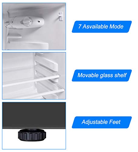 Safeplus 3.4 cu ft. Compact Refrigerator, Mini Fridge with Freezer and Shelves for Dorm Bedroom