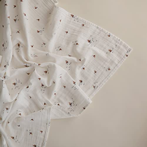 Image of mushie Muslin Baby Swaddle Blanket | 100% Organic Cotton (Boats)