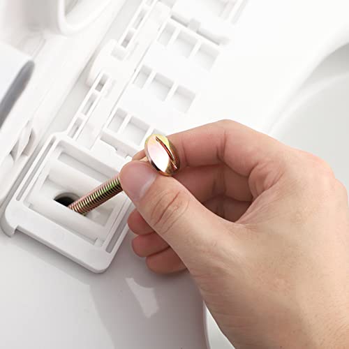 4 Pcs Toilet Screws For Seat Toilet Seat Bolts 2.75 Inch Toilet Hinge Replacement Parts With 4 Nuts And 4 Washers For Top Mount Toilet Seat Hingestoilet Seat Screws Replacement (Iron) #TOP3