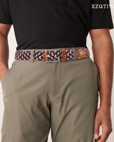 Image of XZQTIVE Braided Stretch Belt Mens Gift Elastic Woven Belt for Golf Casual Pants Shirts Jeans