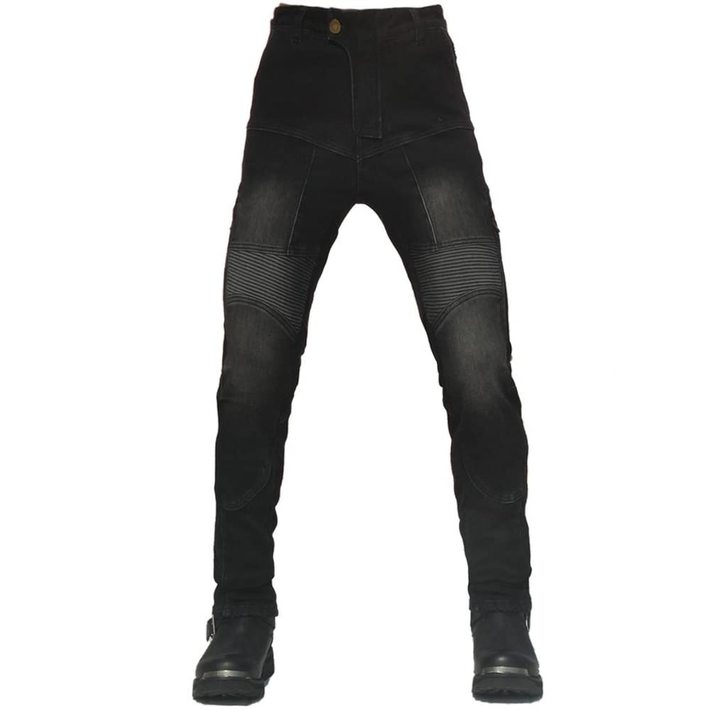 LOMENG Motorcycle Pants Riding Jeans for Men Armor Silica Gel Winter Plus Velvet Warm Motorbike Jeans