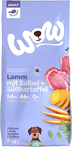 WOW Trockenfutter Adult mit Lamm, 12kg I Hundetrockenfutter für ausgewachsene Hunde Aller Rassen I Beste Qualität mit viel Fleisch & Salbei I getreidefrei & hohe Verträglichkeit