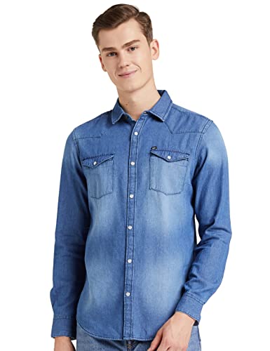 Image of Amazon Brand - INKAST Men Slim Fit Denim Shirt